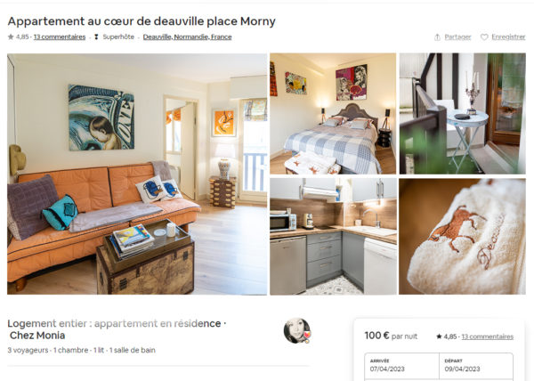prises de vue pour un appartement destiné à la location Airbnb sur Deauville